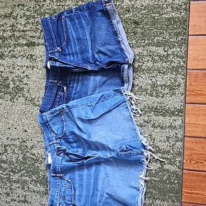 Lot of Two Ann Taylor Loft Jean shorts Size 14 (32) EUC
